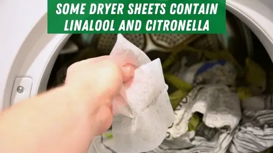 Dryer sheets contain linalool and citronella