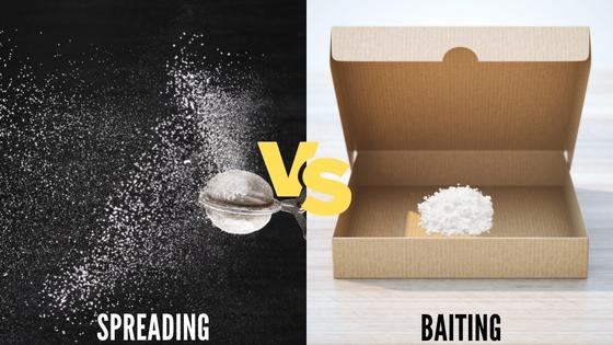 spreading vs baiting roaches with baking soda